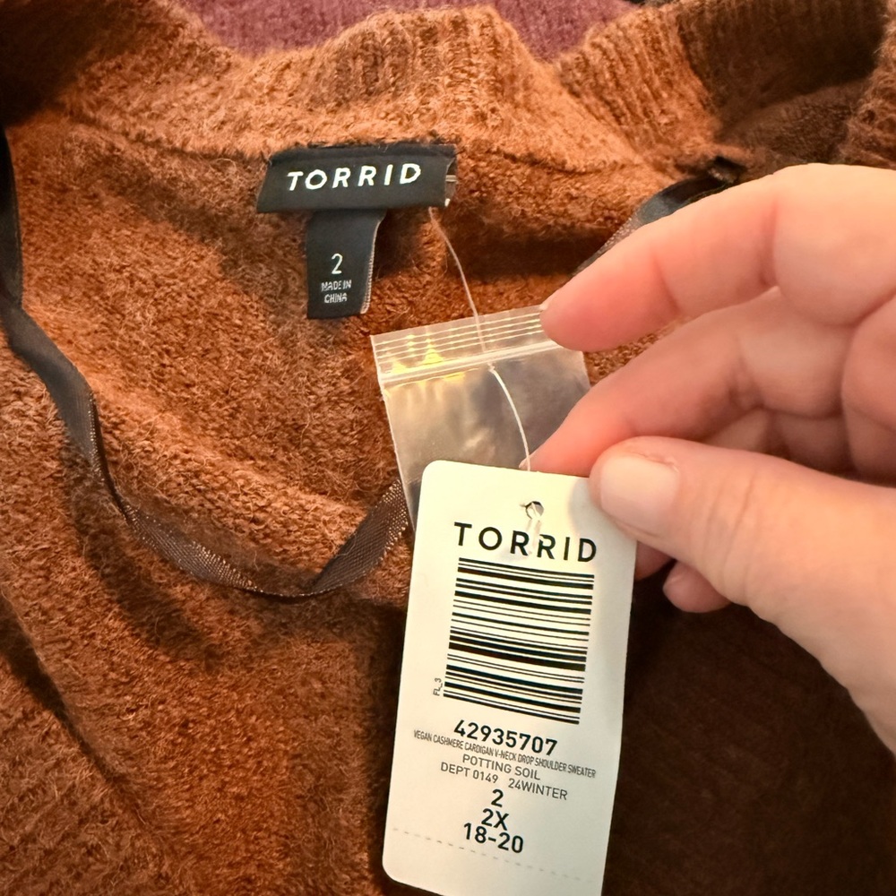 torrid Rust Brown Button Down Cashmere Cardigan N… - image 3